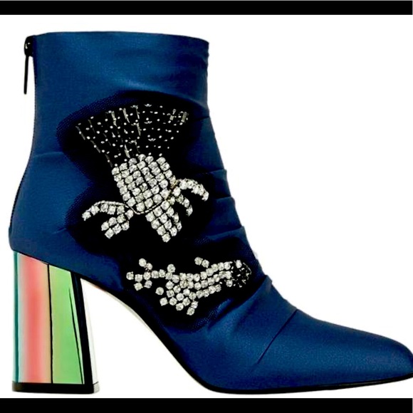 Zara Shoes - 🤩🤩 Host Pick Zara Satin Blue Metallic Boots🤩🤩